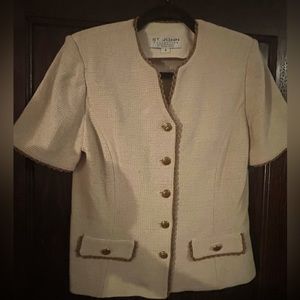 St. John short sleeve tweed top